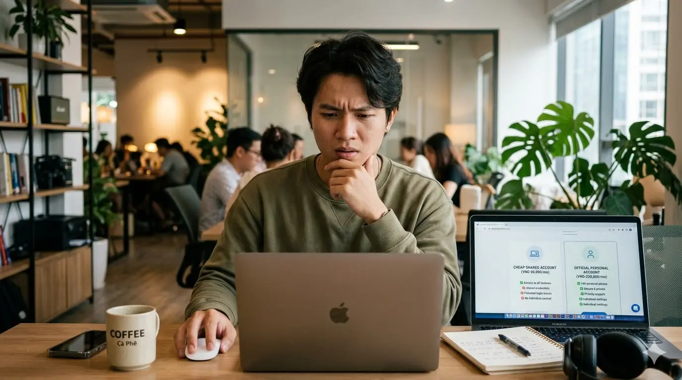 Người d&ugrave;ng thường ph&acirc;n v&acirc;n giữa t&agrave;i khoản gi&aacute; rẻ v&agrave; t&agrave;i khoản ch&iacute;nh chủ.